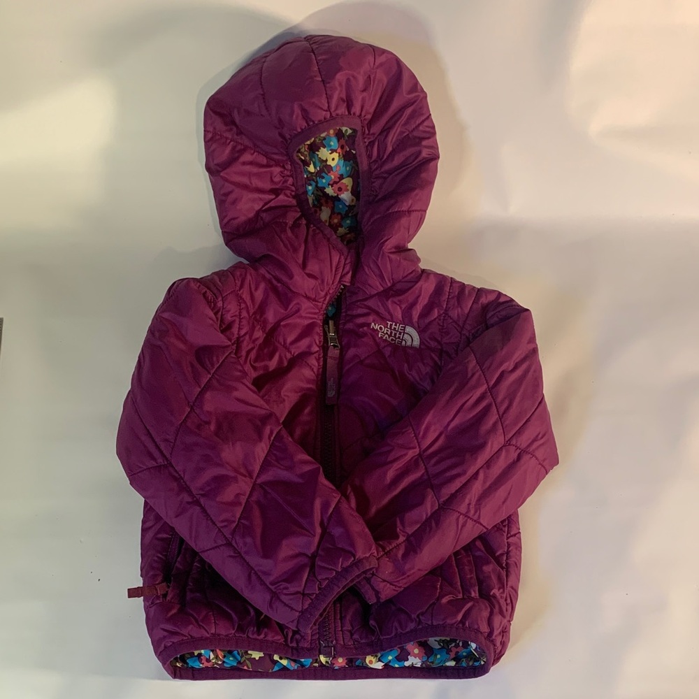 The North Face Plum Quilted Jacket, Reversible, 3T
